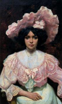 Retrato dama en rosa